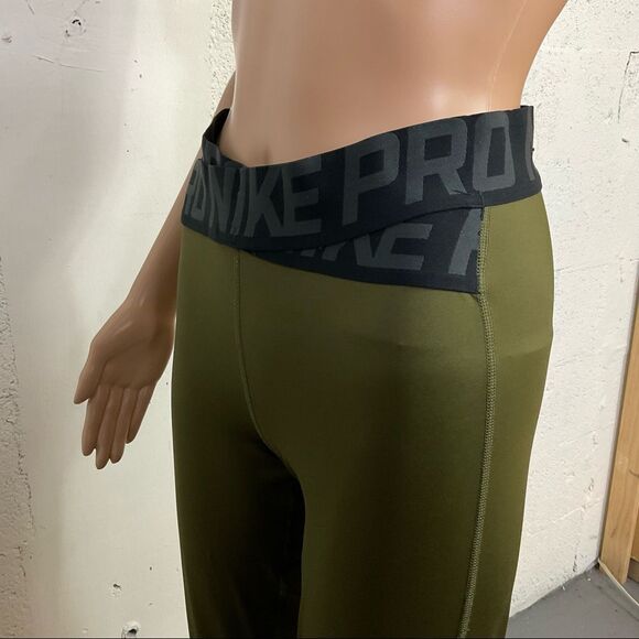 Nike Just Do It Army Green Black Muscle Tank Leggings Matching Set M - Picture 15 of 17